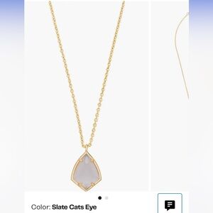 Kendra Scott Gold Necklace with Slate Pendant